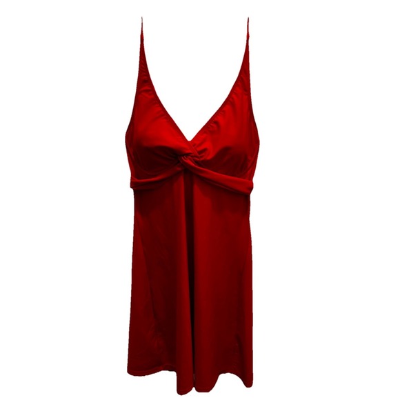 Athleta Other - Athleta Women's  Tara Halter Swim Dress Size 34D/DD In safron Red Preowned